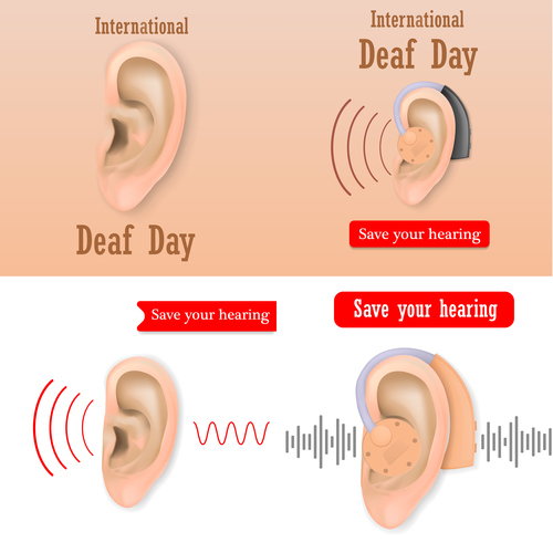 international deaf day design vector material