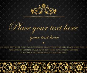 luxury black and gold invitation card vectors 04
