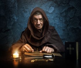 missionary wearing cloak Stock Photo 02