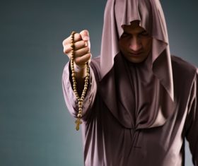 missionary wearing cloak Stock Photo 06