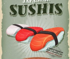 poster sushis poster template retro vector