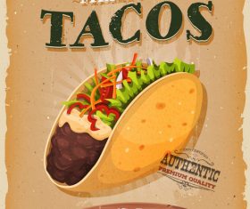 poster tacos poster template retro vector