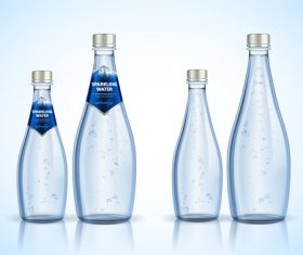 sparkling water bottle backage vector