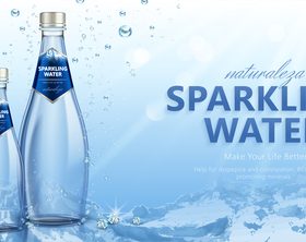 sparkling water poster design vector 01
