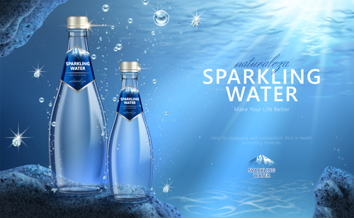 sparkling water poster design vector 02