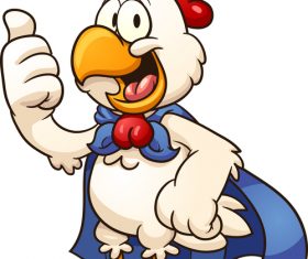 super chicken cartoon vector illustration