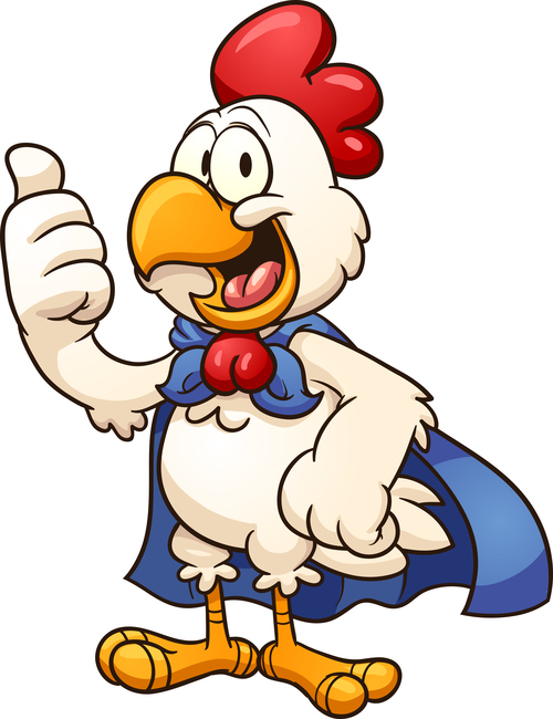 super chicken cartoon vector illustration free download