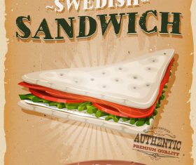 swedish sandwich poster template retro vector