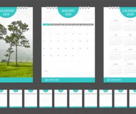 2019 company calendar template vector