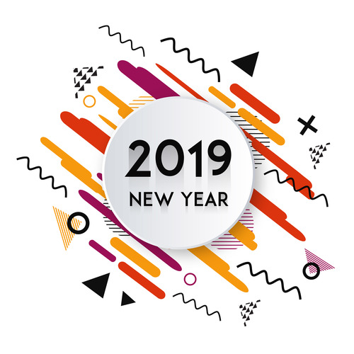 2019 new year fashion background vectors