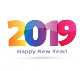 2019 new year text design vectors set 01