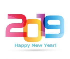 2019 new year text design vectors set 03