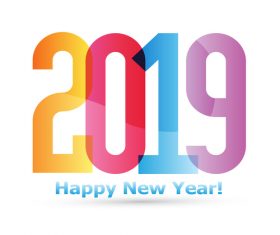 2019 new year text design vectors set 04