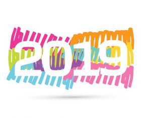 2019 new year text design vectors set 07
