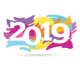 2019 new year text design vectors set 08