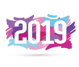 2019 new year text design vectors set 09