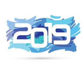 2019 new year text design vectors set 10