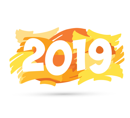 2019 new year text design vectors set 11