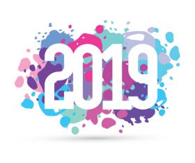 2019 new year text design vectors set 13