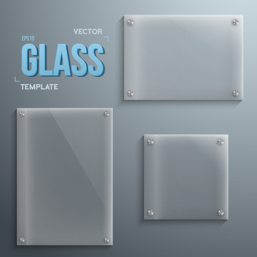3 Kind glass plate vector template