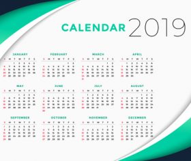 Abstract 2019 calendar template vector material