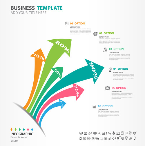 Abstract arrow infographic template vectors 04
