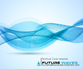 Abtract wave flyer with brochure cover template vector 01