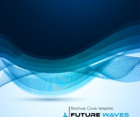 Abtract wave flyer with brochure cover template vector 02