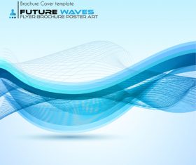 Abtract wave flyer with brochure cover template vector 04