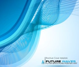 Abtract wave flyer with brochure cover template vector 05