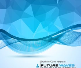 Abtract wave flyer with brochure cover template vector 06