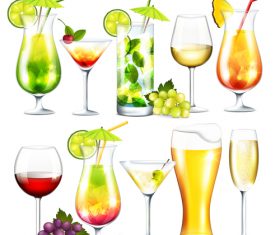Alcohol drinks vector material