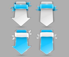 Arrow with paper ribbon vector