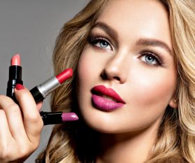 Attractive fashion model and fashion makeup Stock Photo 02