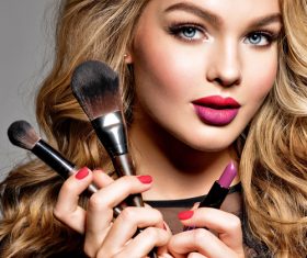 Attractive fashion model and fashion makeup Stock Photo 03