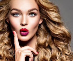 Attractive fashion model and fashion makeup Stock Photo 07