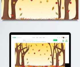 Autumn deciduous forest background illustration design vector