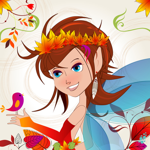 Autumn fairy export vector