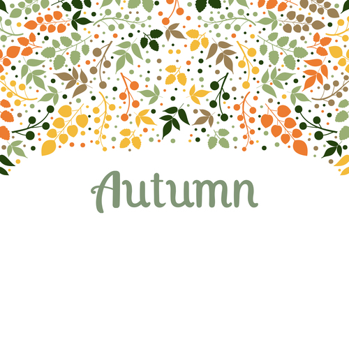 Autumn falling leaves with white background vector 01