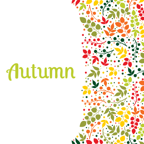 Autumn falling leaves with white background vector 02