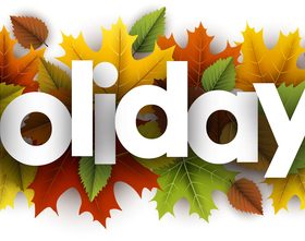 Autumn leaves with holiday background vector