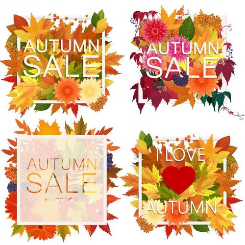 Autumn sale background illustration vector