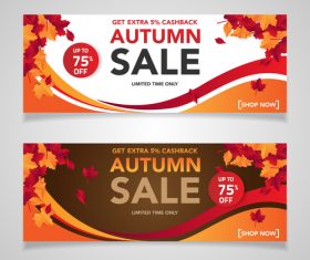 Autumn sale banners template design vector 01