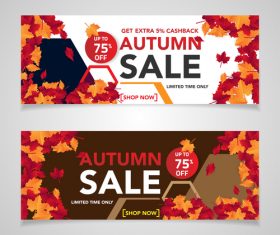Autumn sale banners template design vector 02