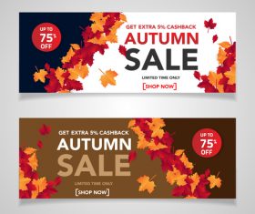 Autumn sale banners template design vector 03