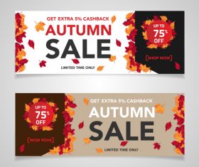 Autumn sale banners template design vector 04