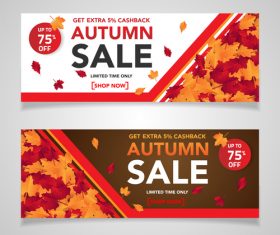 Autumn sale banners template design vector 05