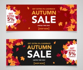 Autumn sale banners template design vector 06