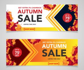 Autumn sale banners template design vector 07