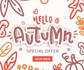 Autumn sepcial offer shop now poster vector